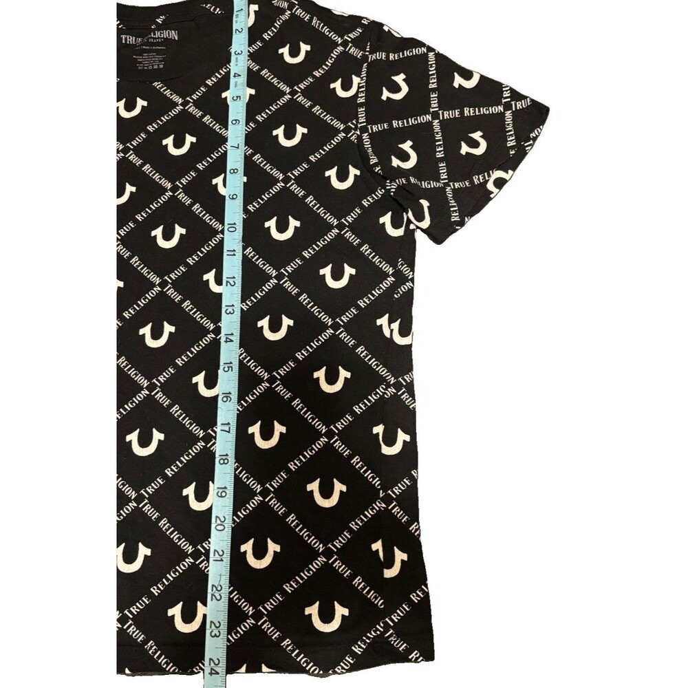 True Religion All Over Monogram T-Shirt Men’s Small - Picture 3 of 6